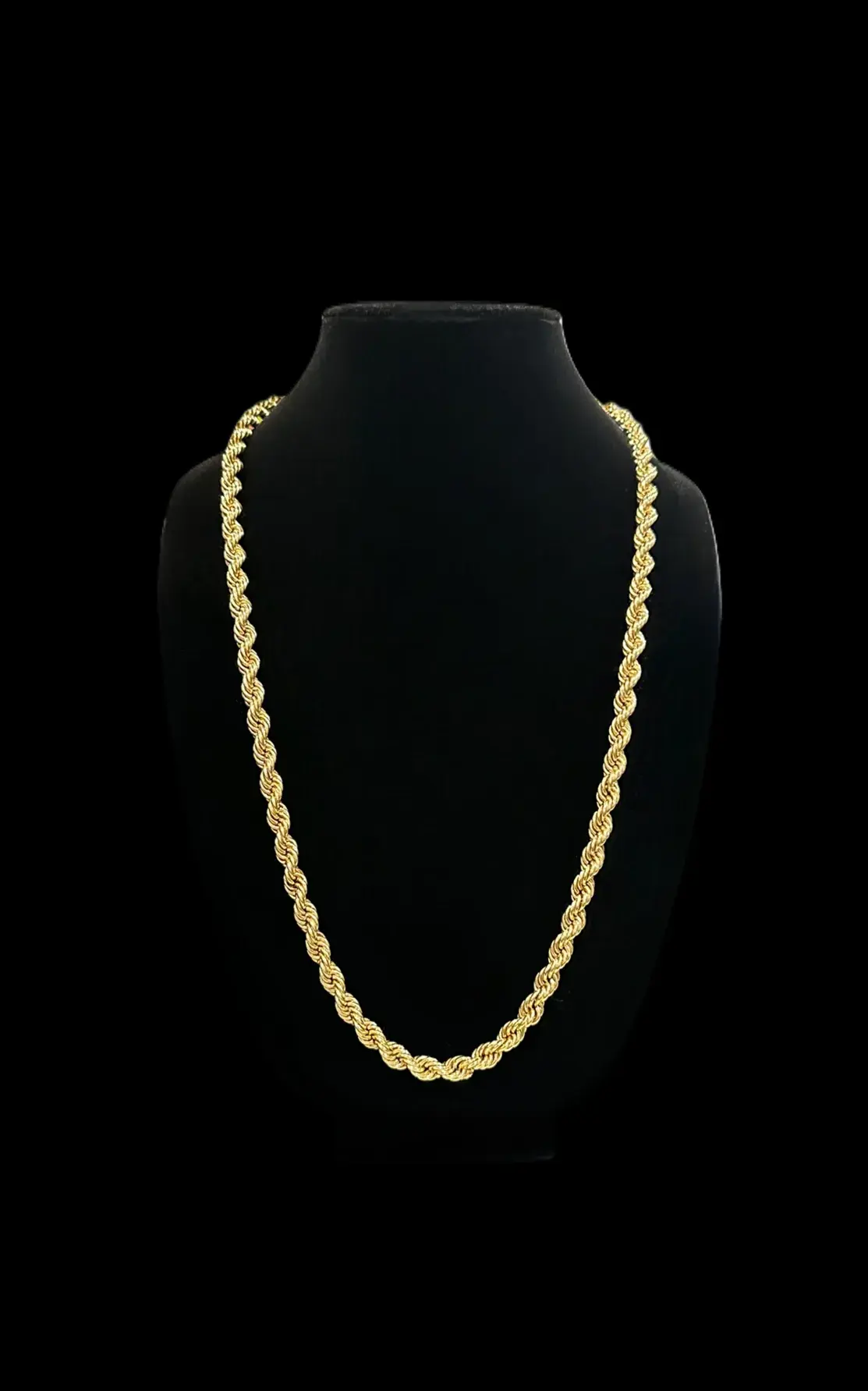 Vintage 14K Gold 7.5mm Infinity Rope Chain Necklace