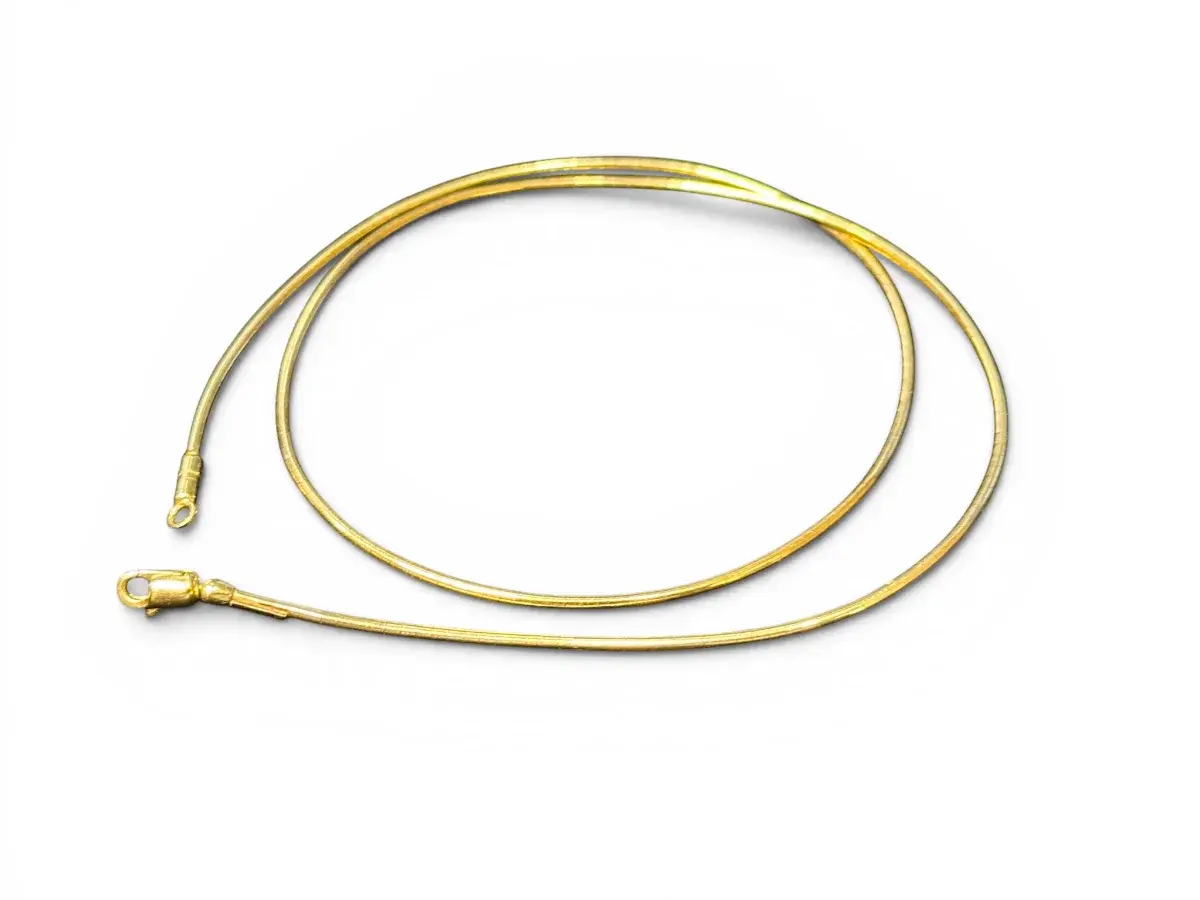 14K Yellow Gold Italian Tube-Style Flexible Necklace with Lobster Clasp