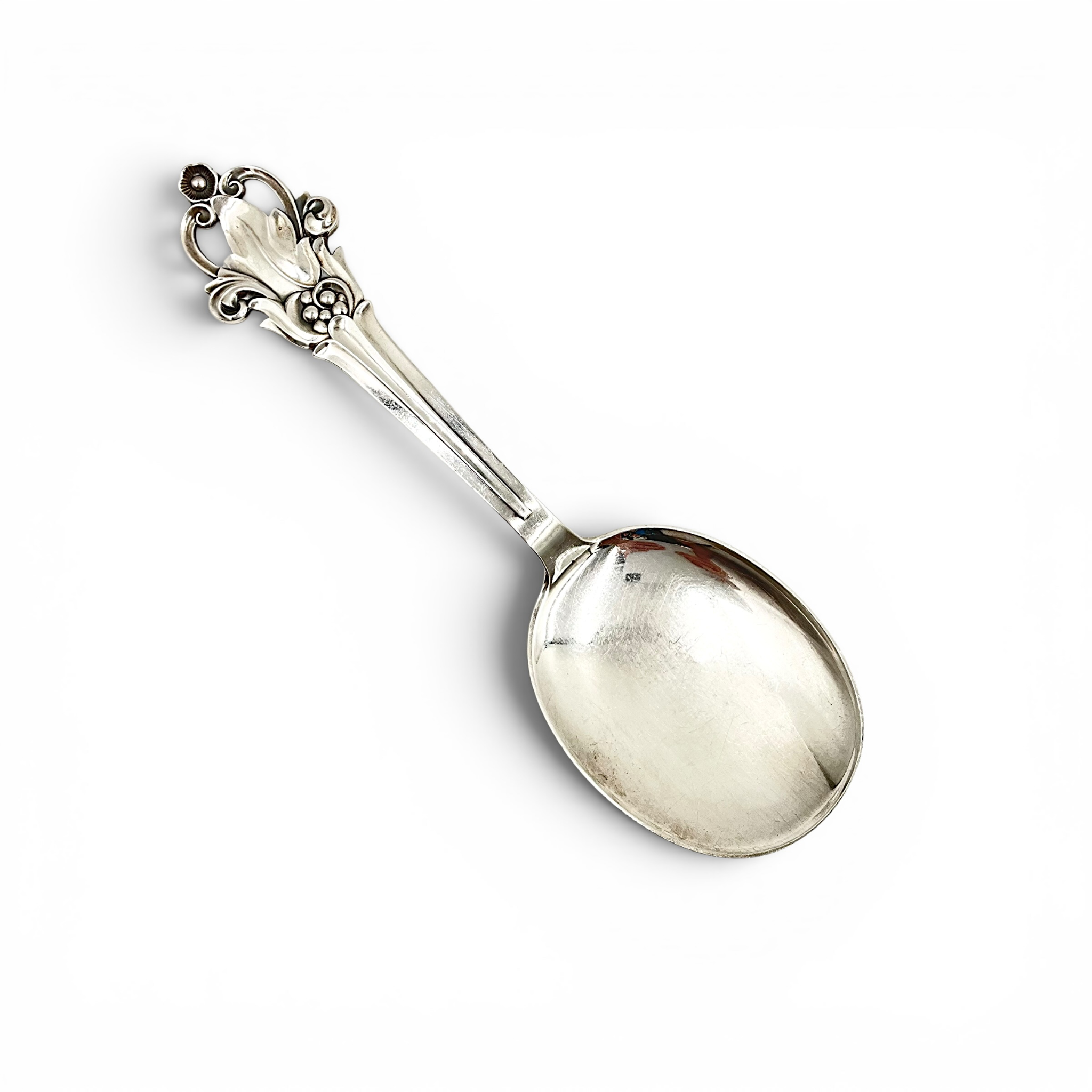 Cohr Sterling Silver Danish Modern Serving Spoon — Marked COHR Sterling Denmark