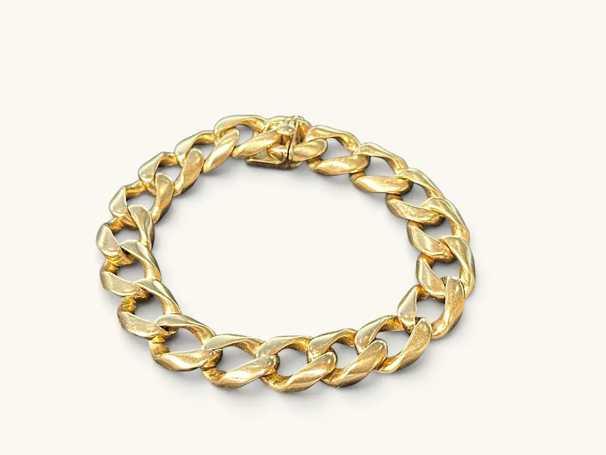 Heavy Italian 14K Yellow Gold Cuban Link Bracelet
