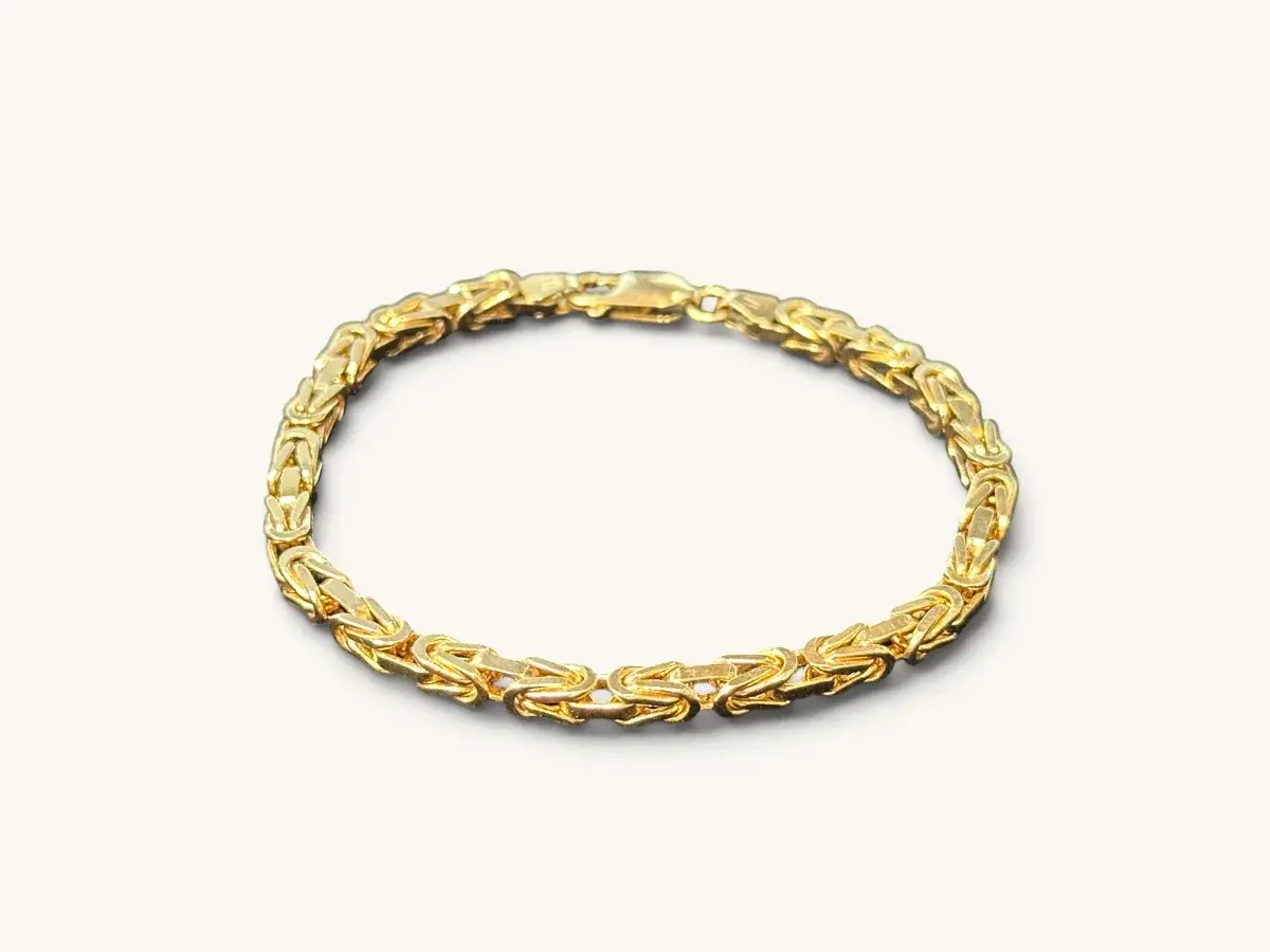Italian 14K Yellow Gold Byzantine Link Bracelet - 18.13g