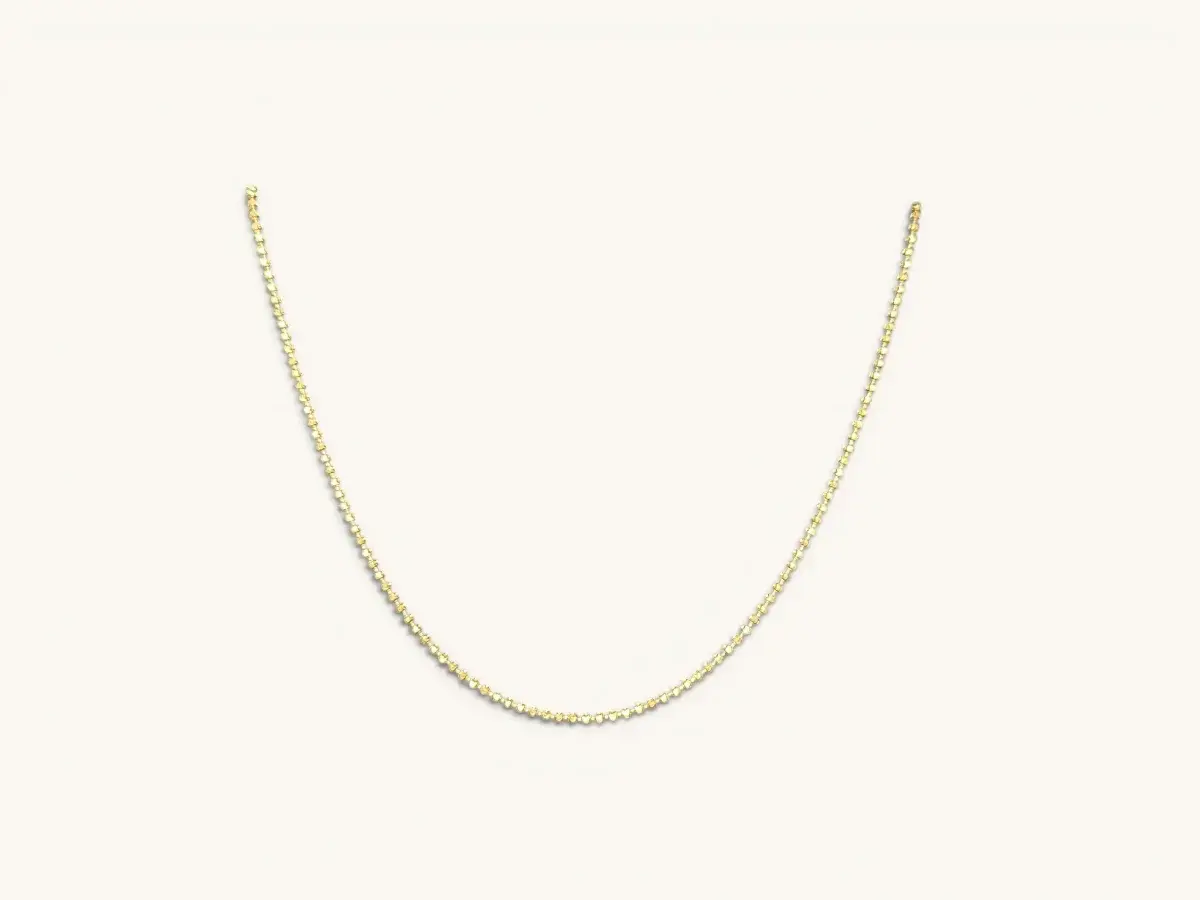 Vintage 14K Yellow Gold "Diamond Cut" Fine Bead Necklace